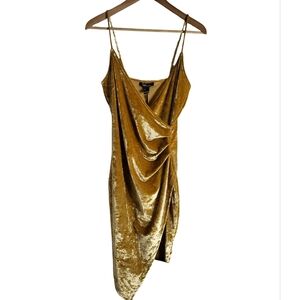 Revamped Gold Velvet Mini Dress